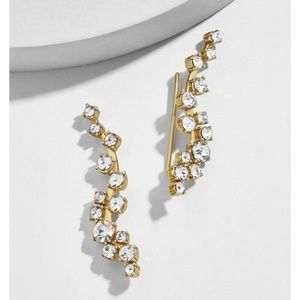 Baublebar Rose Gold Crystal Ear Crawler Earrings